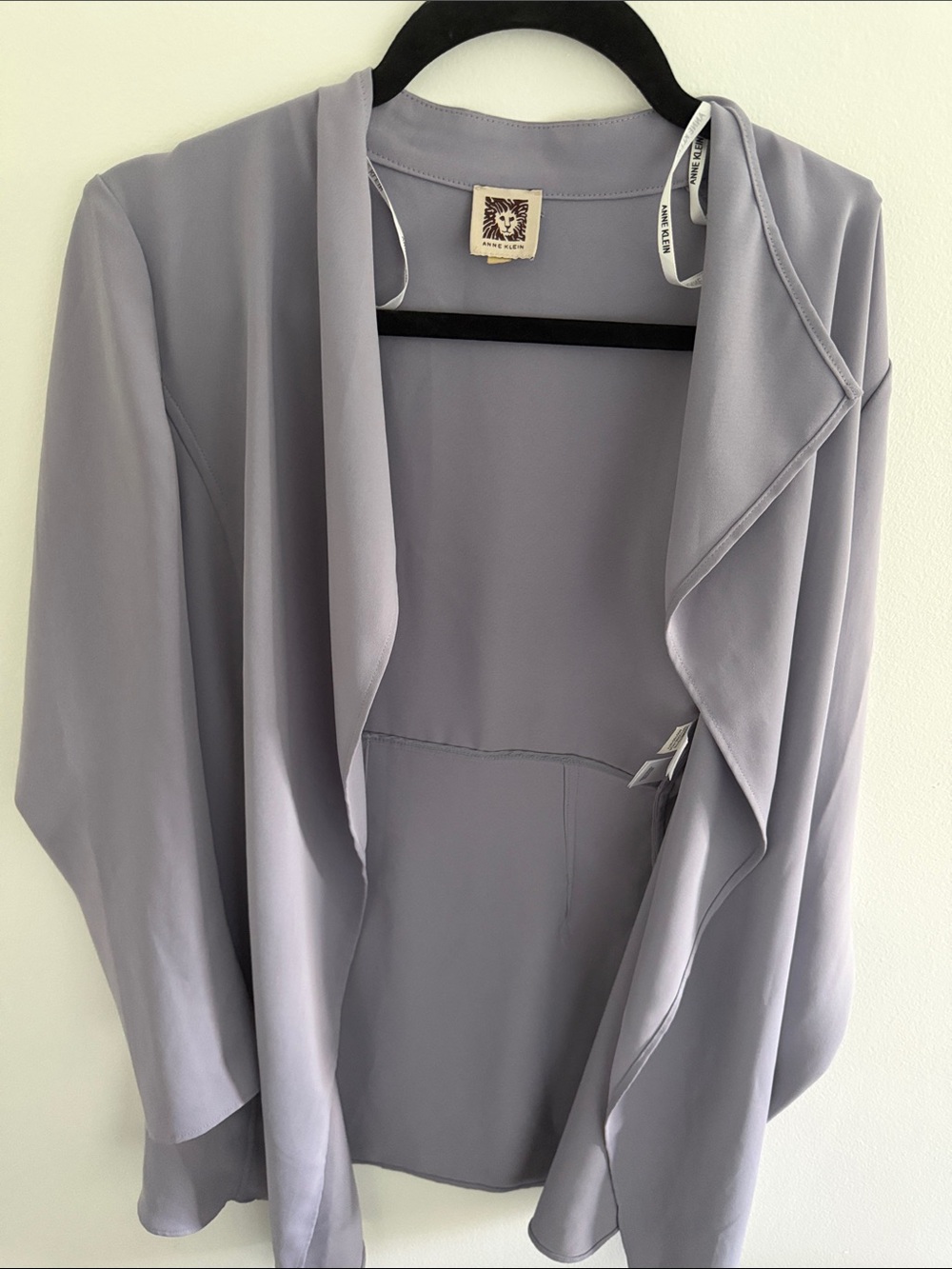 Anne Klein Lavender Open-Front Draped Jacket